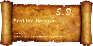 Stoller Demeter névjegykártya